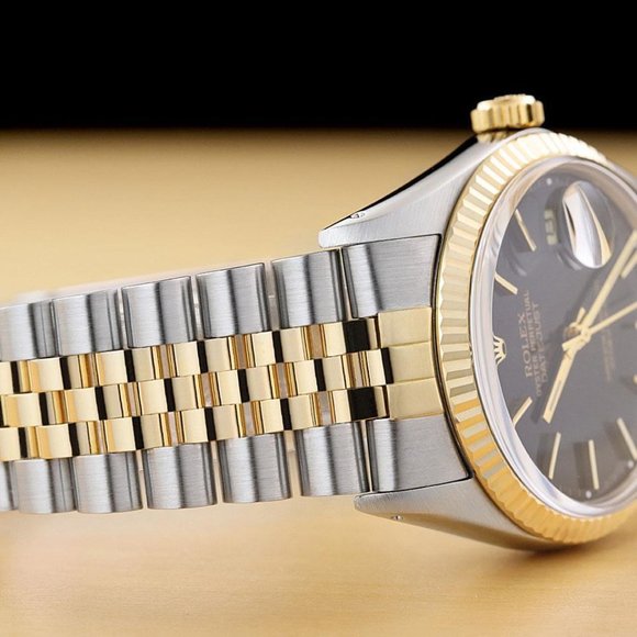 Sale! Rolex Mens Two-Tone 18k Datejust Watch - Picture 7 of 8